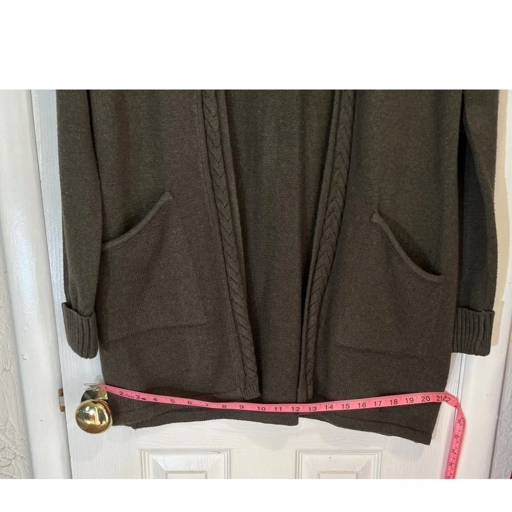NEW Tahari Olive Green Cardigan Sweater Size XS -S From Pockets.